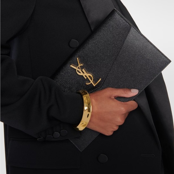 NEW!!! YSL Saint Laurent Uptown YSL Monogram Grain in Grained Pourde Nero Black - Picture 6 of 16